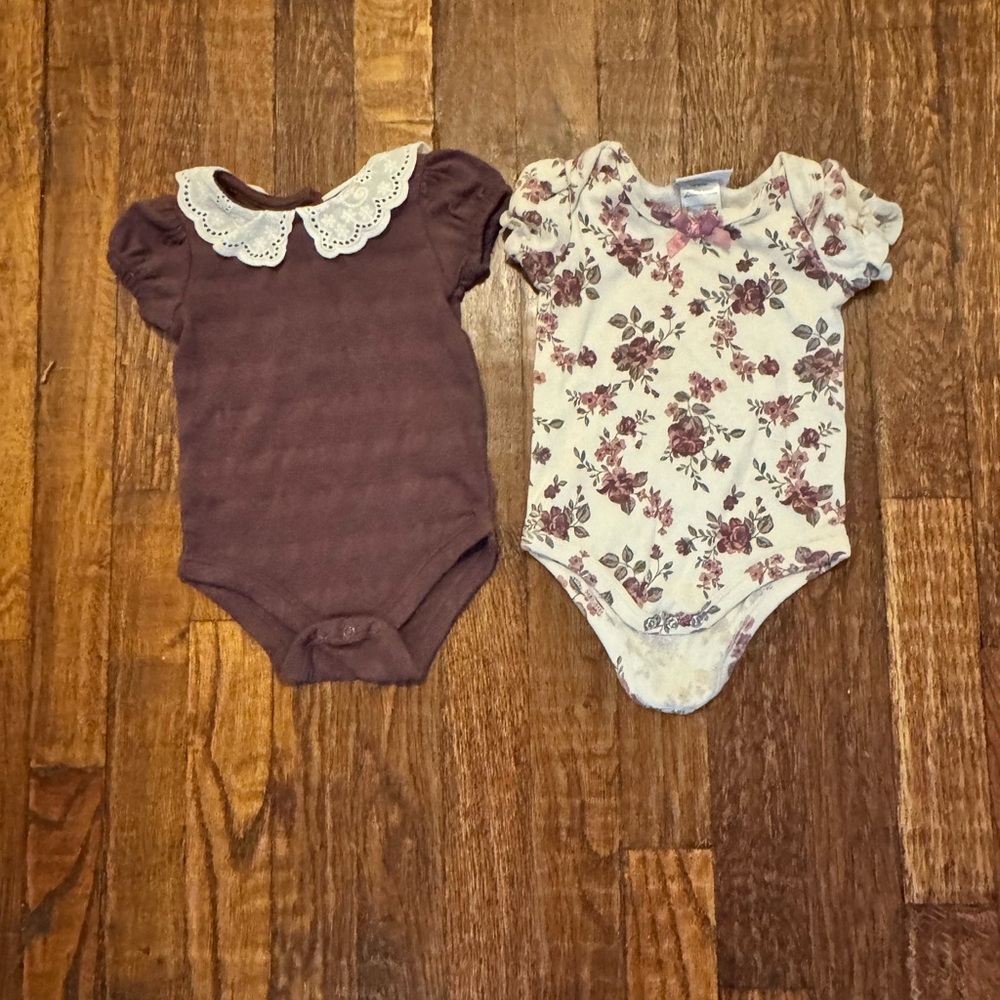 Floral and Brown Kids One Piece Set